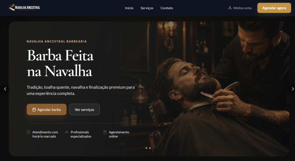 Site Navalha — Barbearia
